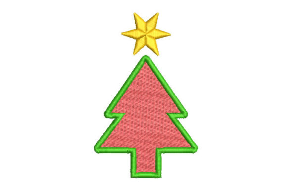 Christmas Tree with Star: A Timeless Gift Embroidery Design