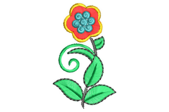 Colorful Flower Embroidery for Boutique Apparel