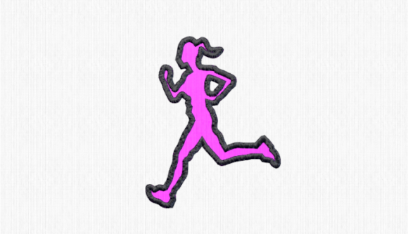 Runner Applique Embroidery Design for Boutique Apparel